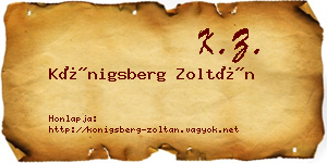 Königsberg Zoltán névjegykártya